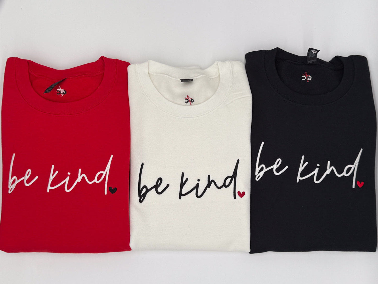 Be Kind Embroidered Sweatshirt - GOdCREATEd