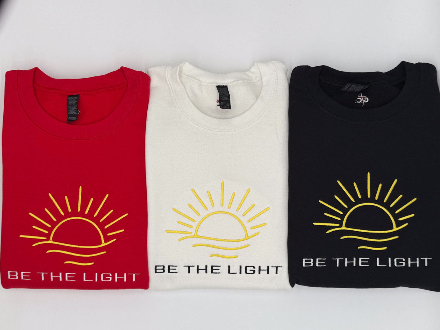 Be The Light Embroidered Sweatshirt - GOdCREATEd