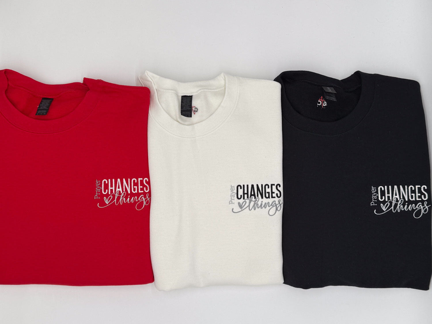 Prayer Changes Things Embroidered Sweatshirt - GOdCREATEd