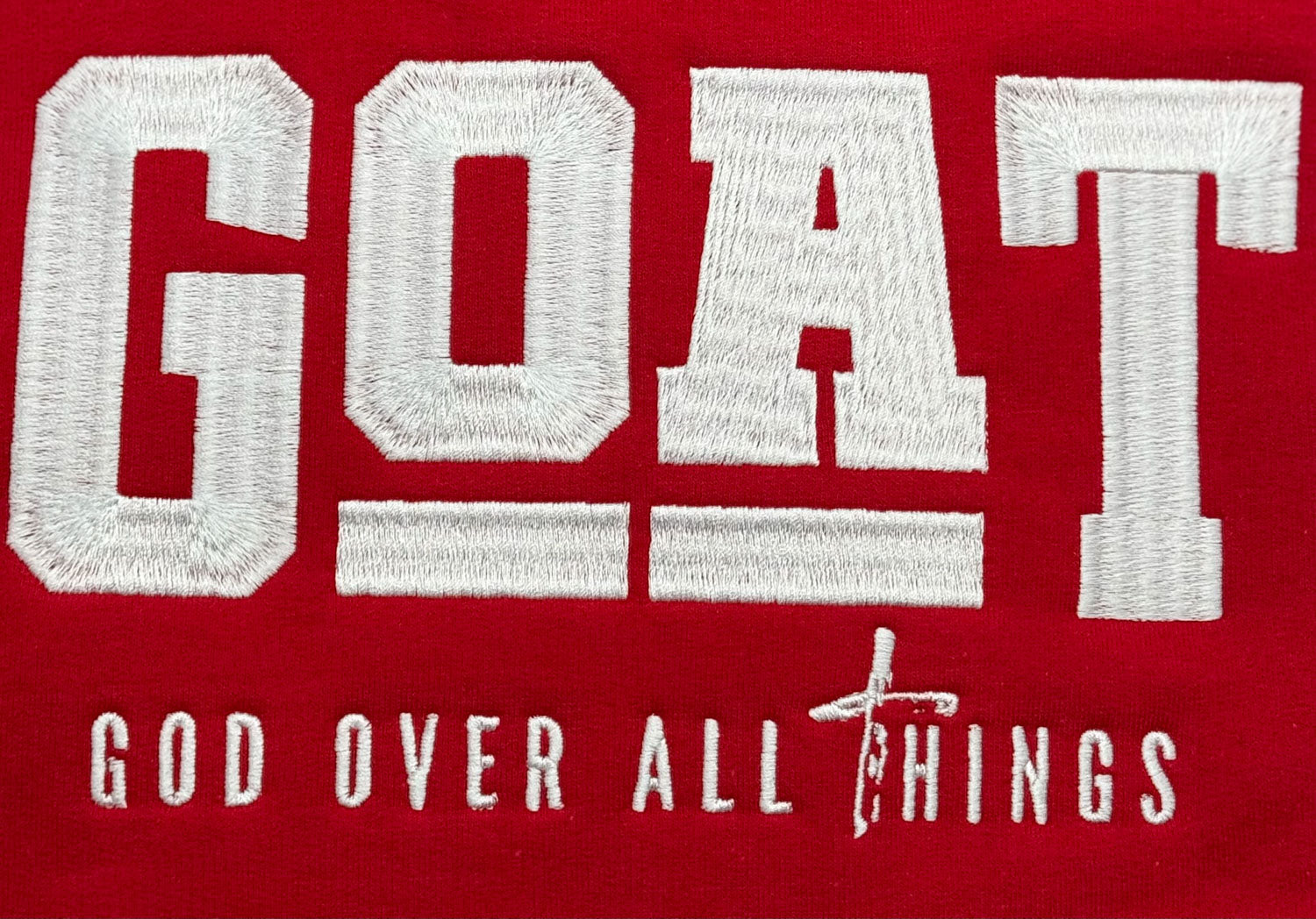 God Over All Things Embroidered Sweatshirt - GOdCREATEd