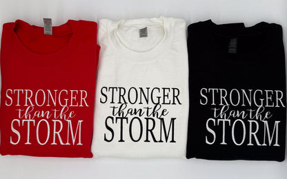"Stronger Than The Storm" Embroidered Sweatshirt - GOdCREATEd