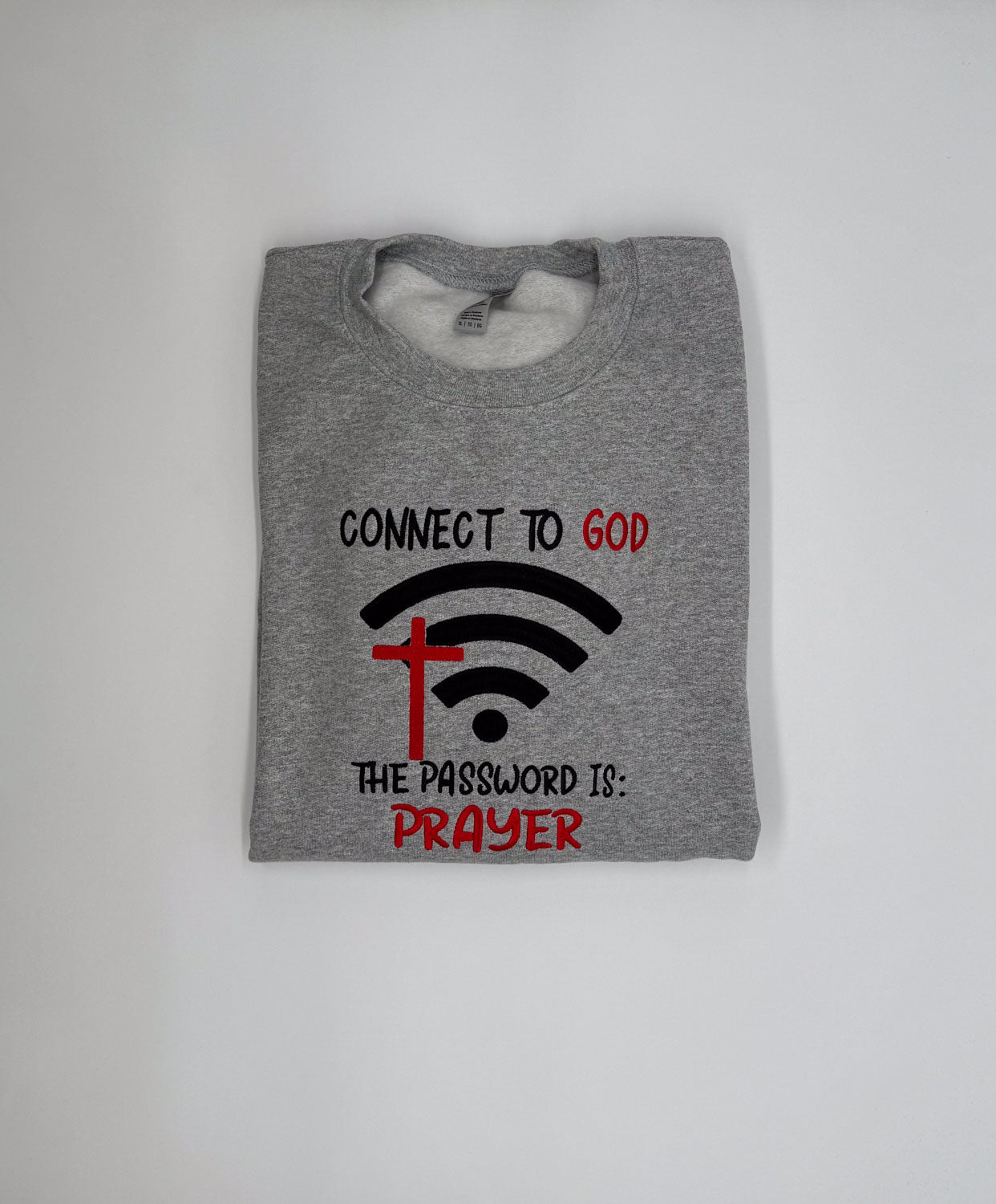 Connect to God Embroidered Sweatshirt - GOdCREATEd