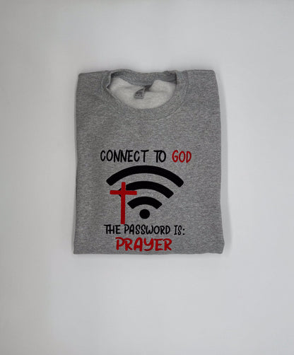 Connect to God Embroidered Sweatshirt - GOdCREATEd