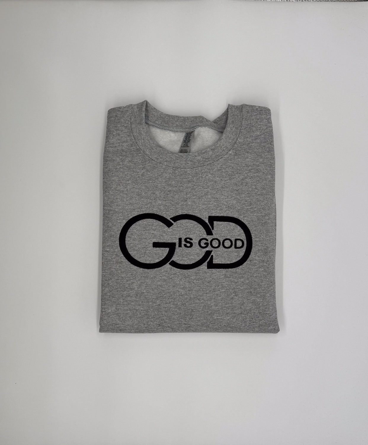 "God Is Good" Embroidered Sweatshirt - GOdCREATEd
