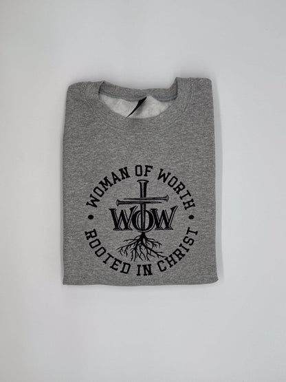 Woman of Worth Embroidered Sweatshirt - GOdCREATEd