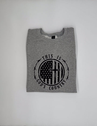 This Is God's Country Embroidered Sweatshirt - GOdCREATEd