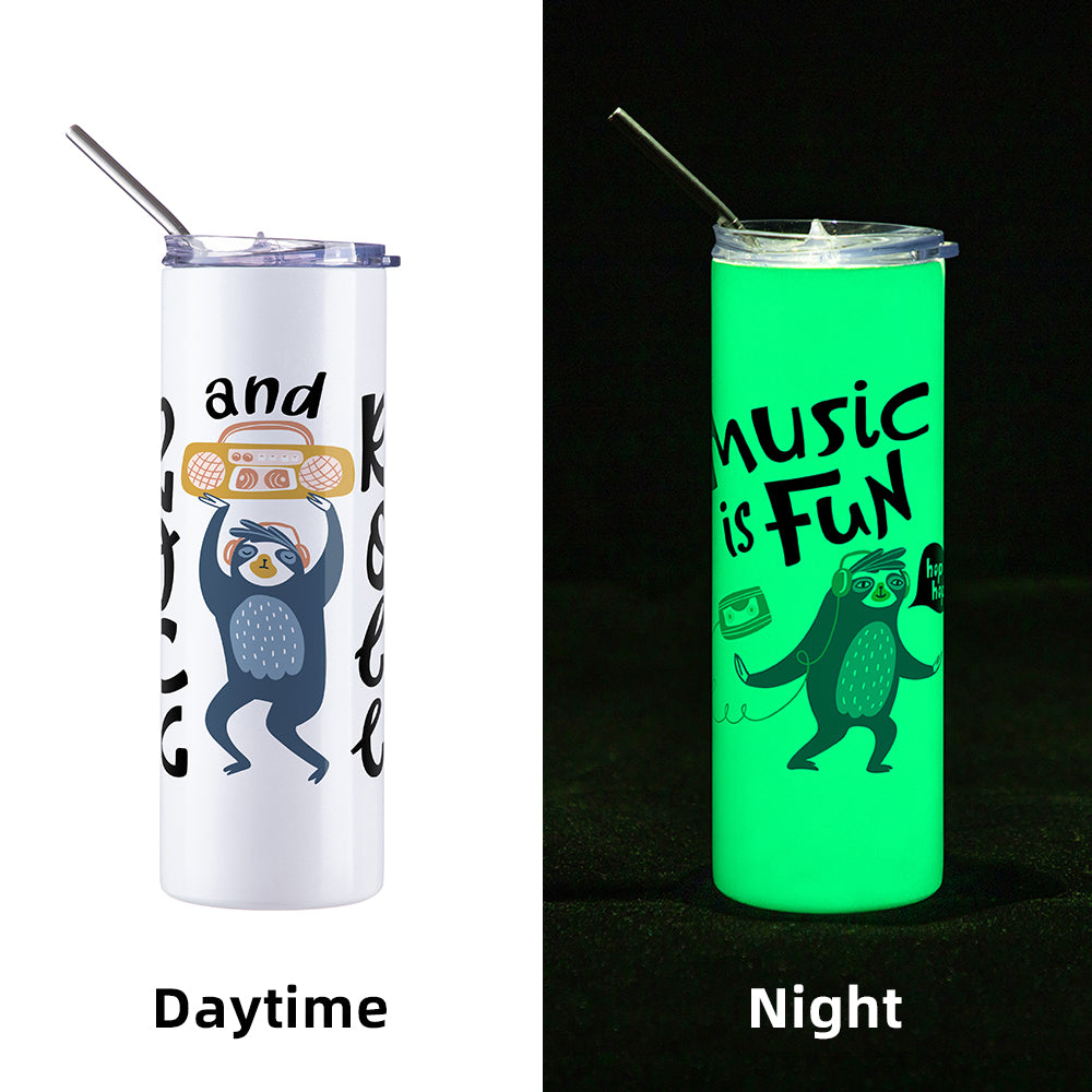 Luminous Skinny Tumbler w Straw 20 oz