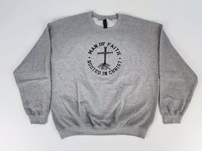 Man of Faith Embroidered Sweatshirt - GOdCREATEd