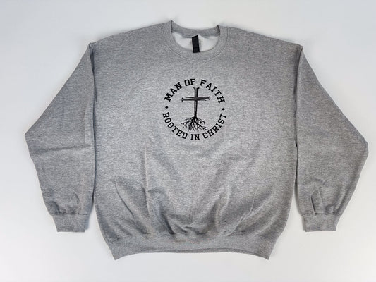 Man of Faith Embroidered Sweatshirt - GOdCREATEd
