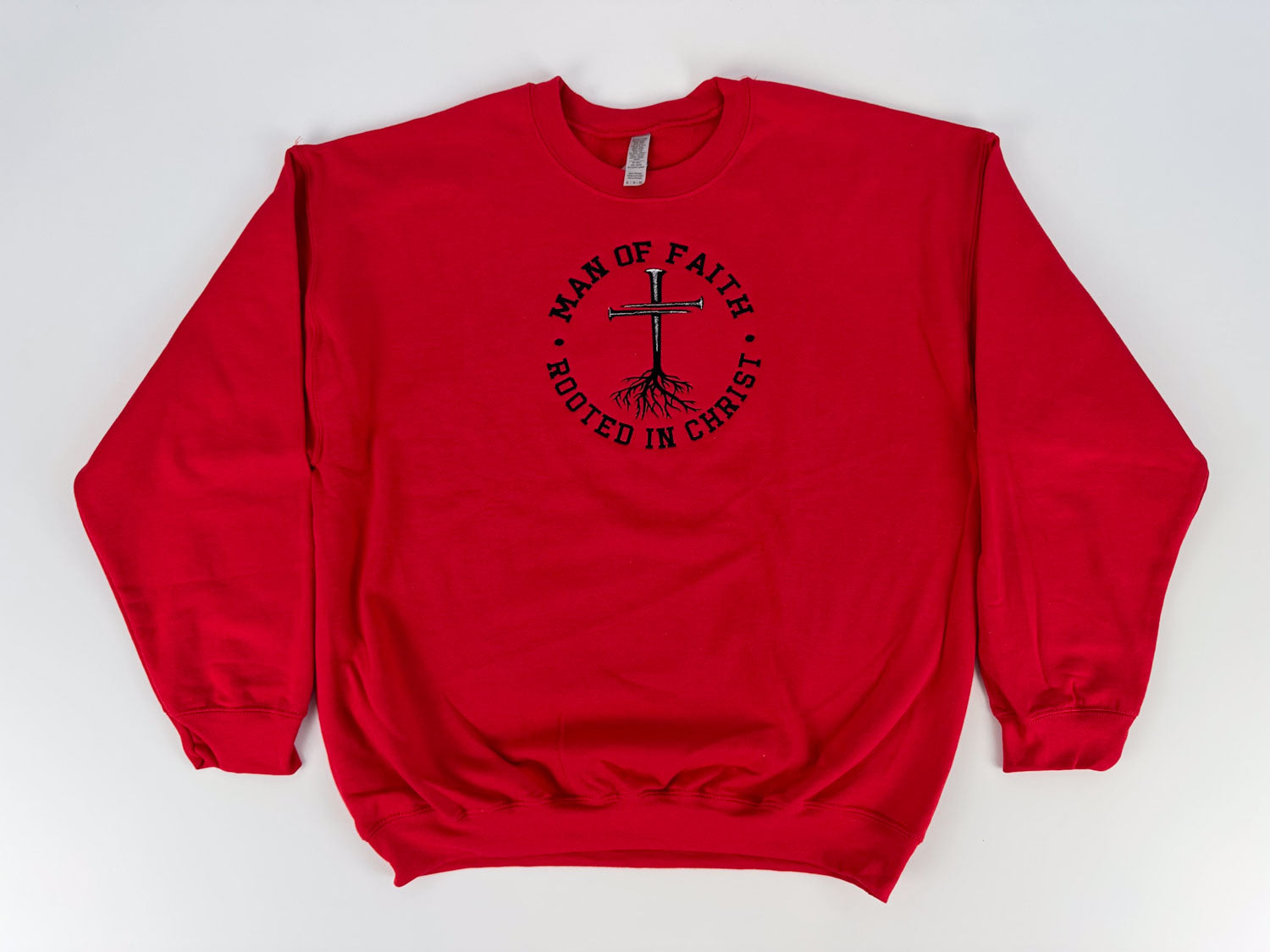 Man of Faith Embroidered Sweatshirt - GOdCREATEd