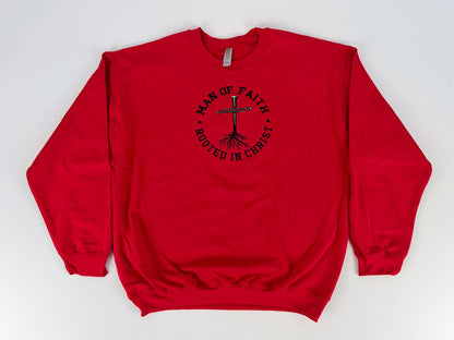 Man of Faith Embroidered Sweatshirt - GOdCREATEd