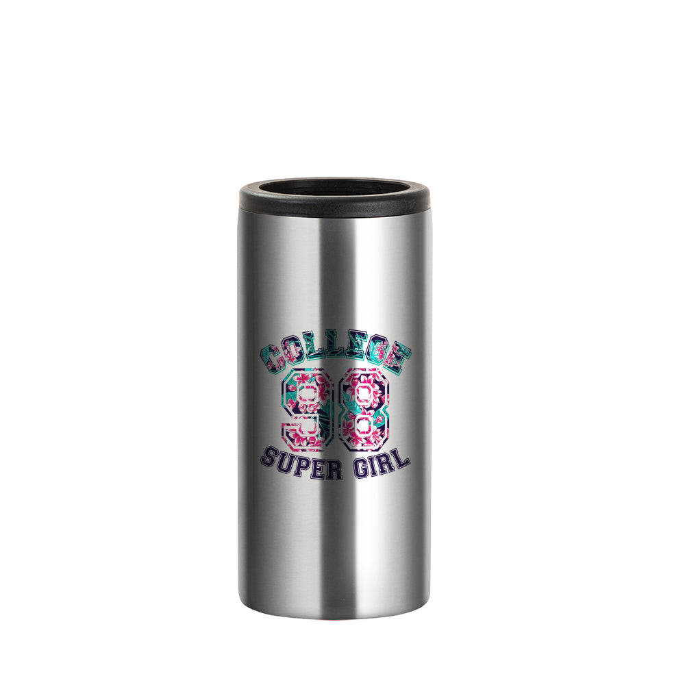 Stainless Steel Slim Can Cooler Powder Coated 12 oz