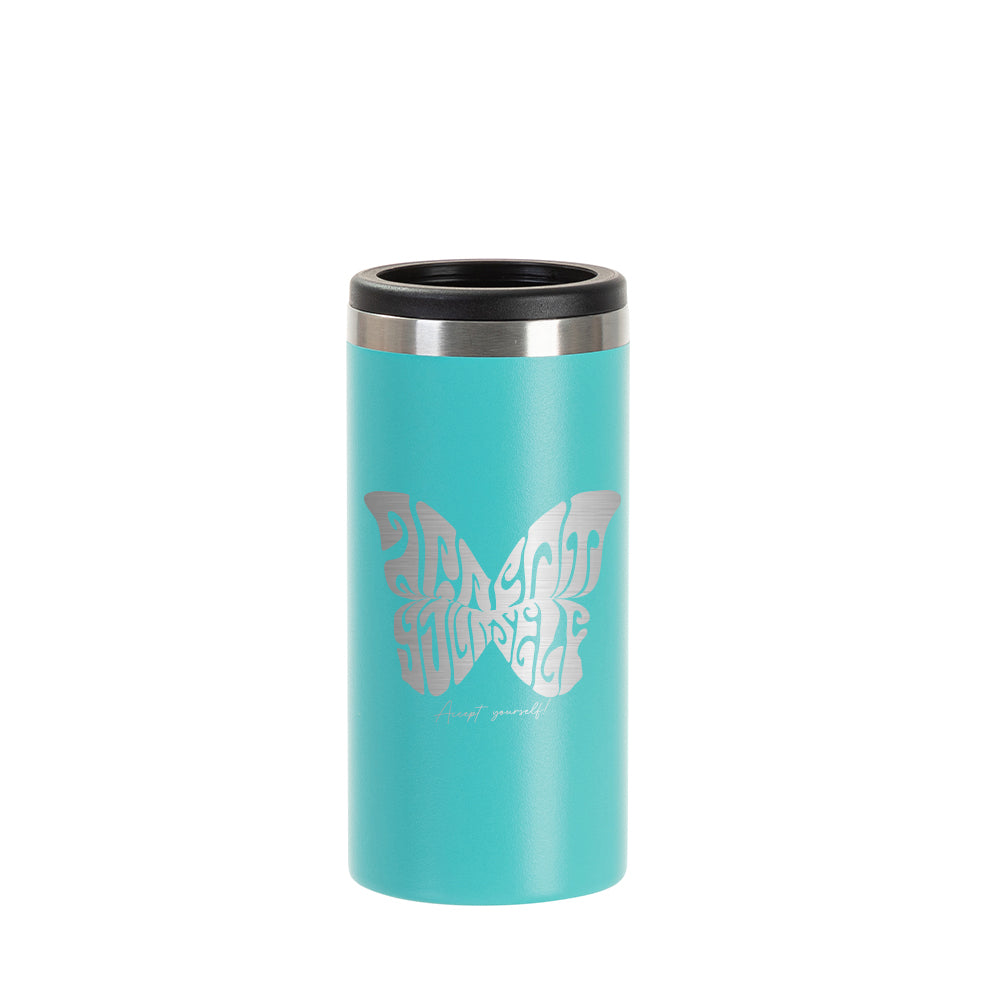 Stainless Steel Slim Can Cooler Powder Coated 12 oz