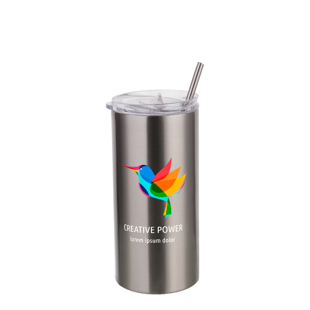 Stainless Steel Tumbler with Straw 16 oz