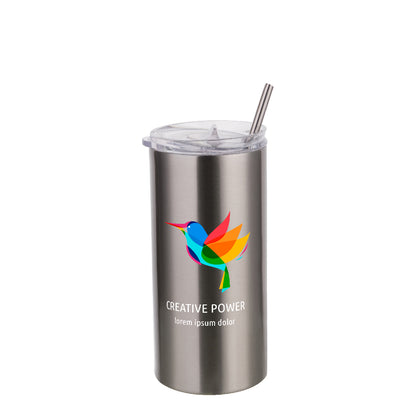 Stainless Steel Tumbler with Straw 16 oz