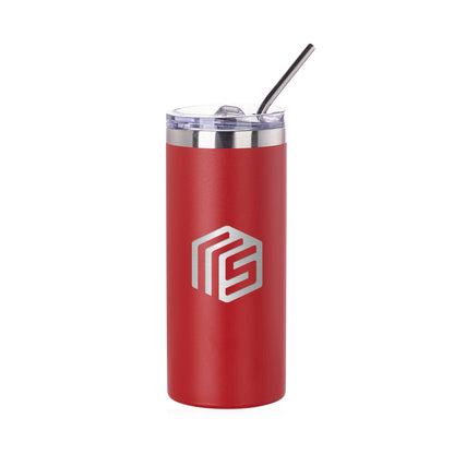 Stainless Steel Tumbler with Straw & Lid 16 oz