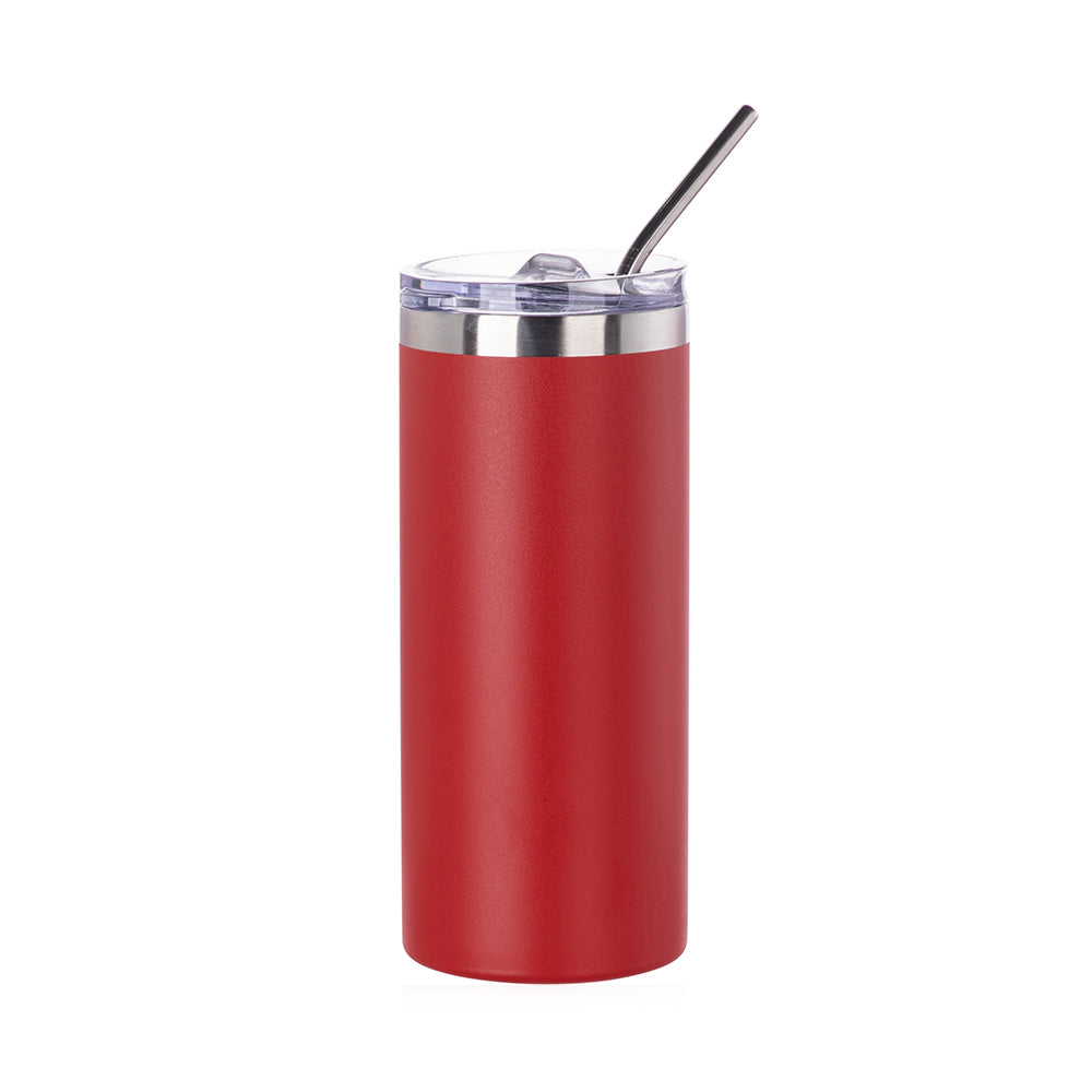 Stainless Steel Tumbler with Straw & Lid 16 oz