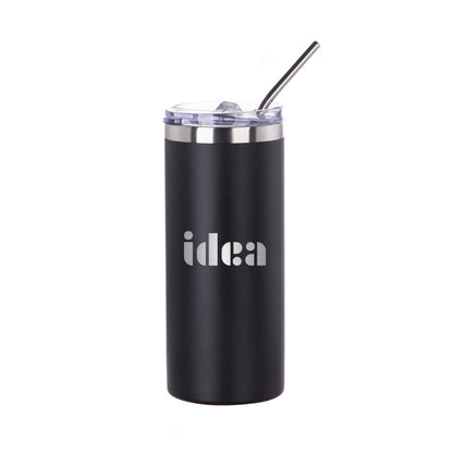 Stainless Steel Tumbler with Straw & Lid 16 oz