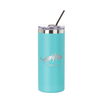 Stainless Steel Tumbler with Straw & Lid 16 oz