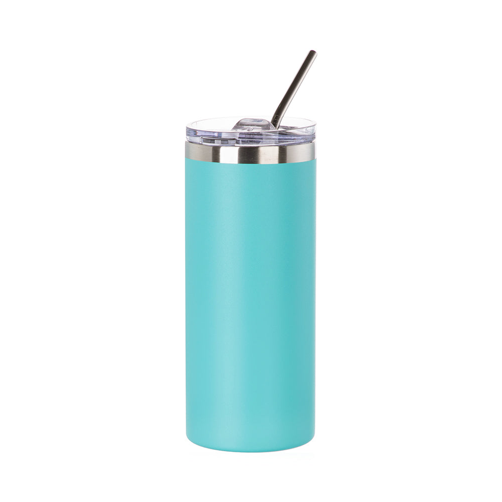 Stainless Steel Tumbler with Straw & Lid 16 oz