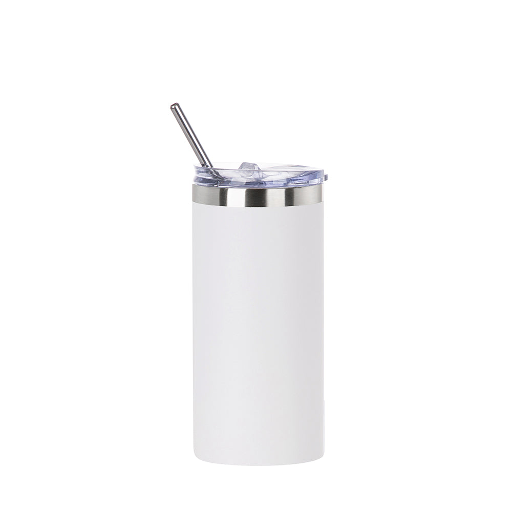 Stainless Steel Tumbler with Straw & Lid 16 oz