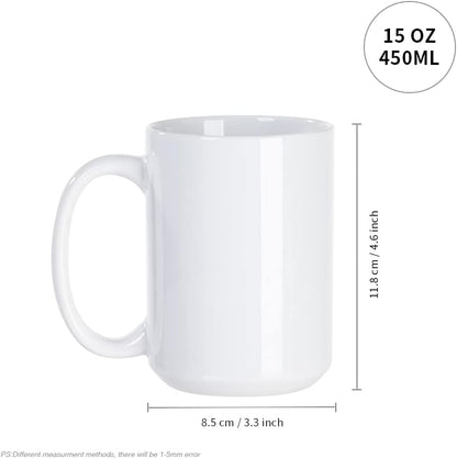 Sublimation Ceramic Coffee Mugs White - 15 oz