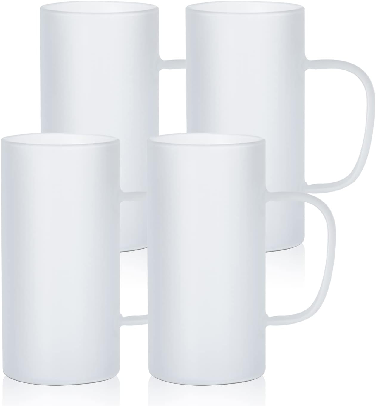 Sublimation Frosted Glass Beer Mugs with Handle - 22 oz