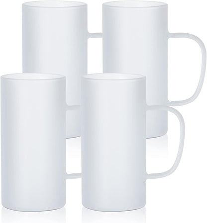 Sublimation Frosted Glass Beer Mugs with Handle - 22 oz