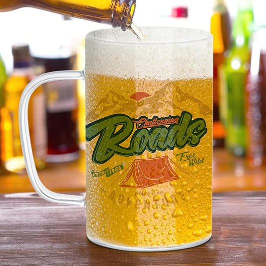 Sublimation Glass Clear or Frosted Beer Mugs with Handle - 18 oz