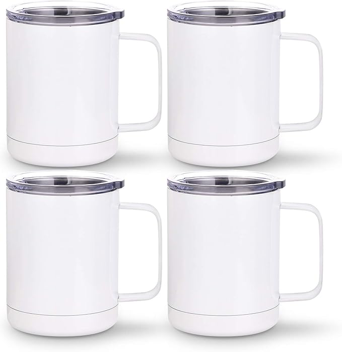 Sublimation Stainless Steel Coffee Mug with Handle and Lid - 10 oz