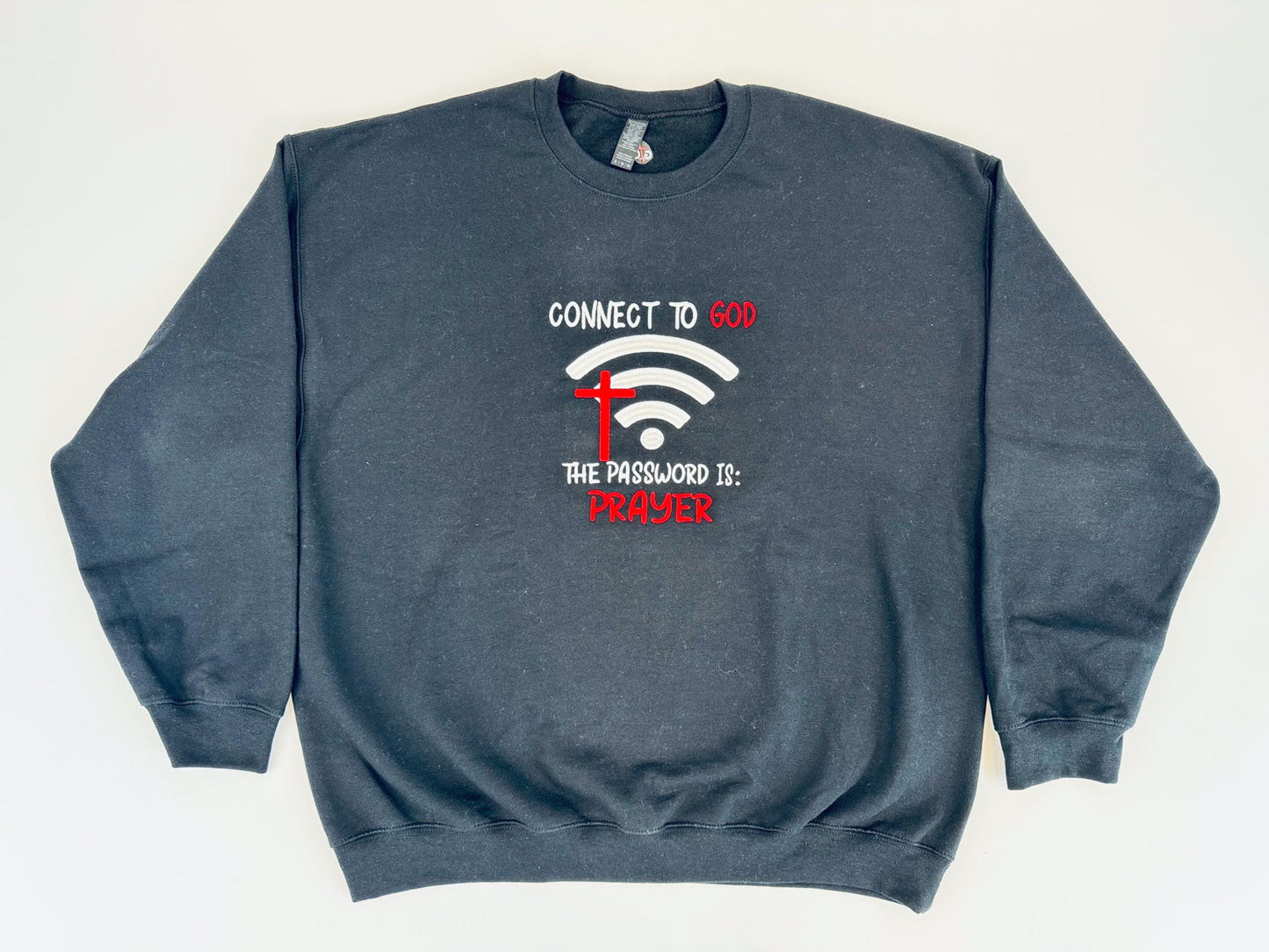 Connect to God Embroidered Sweatshirt - GOdCREATEd