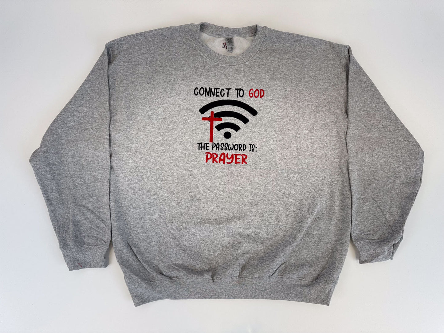 Connect to God Embroidered Sweatshirt - GOdCREATEd