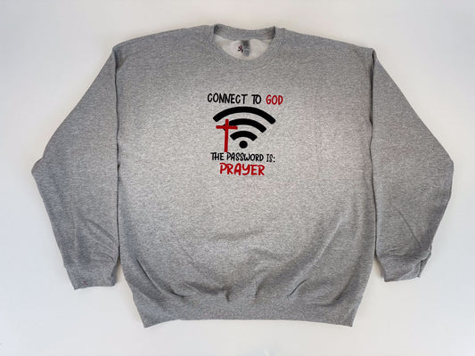 Connect to God Embroidered Sweatshirt - GOdCREATEd
