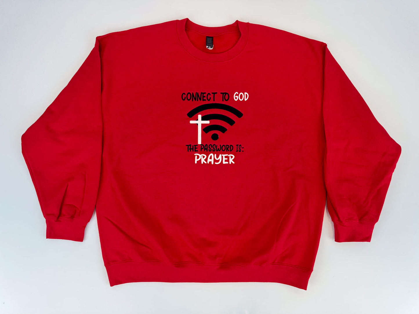 Connect to God Embroidered Sweatshirt - GOdCREATEd