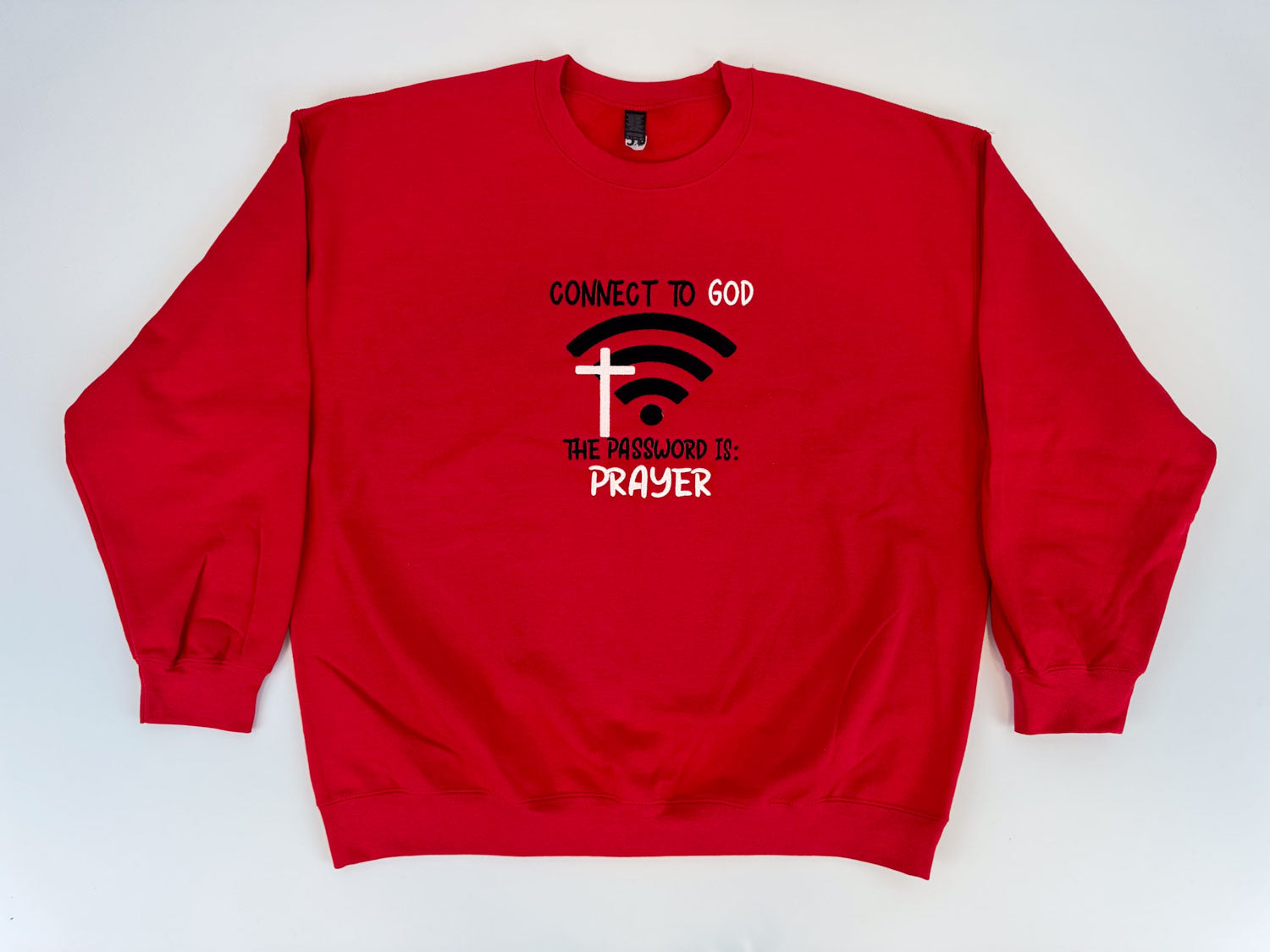 Connect to God Embroidered Sweatshirt - GOdCREATEd