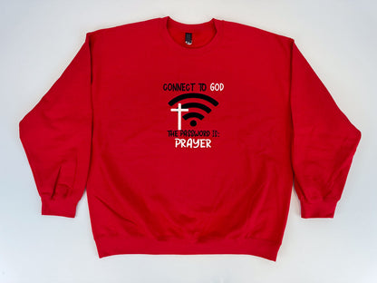 Connect to God Embroidered Sweatshirt - GOdCREATEd