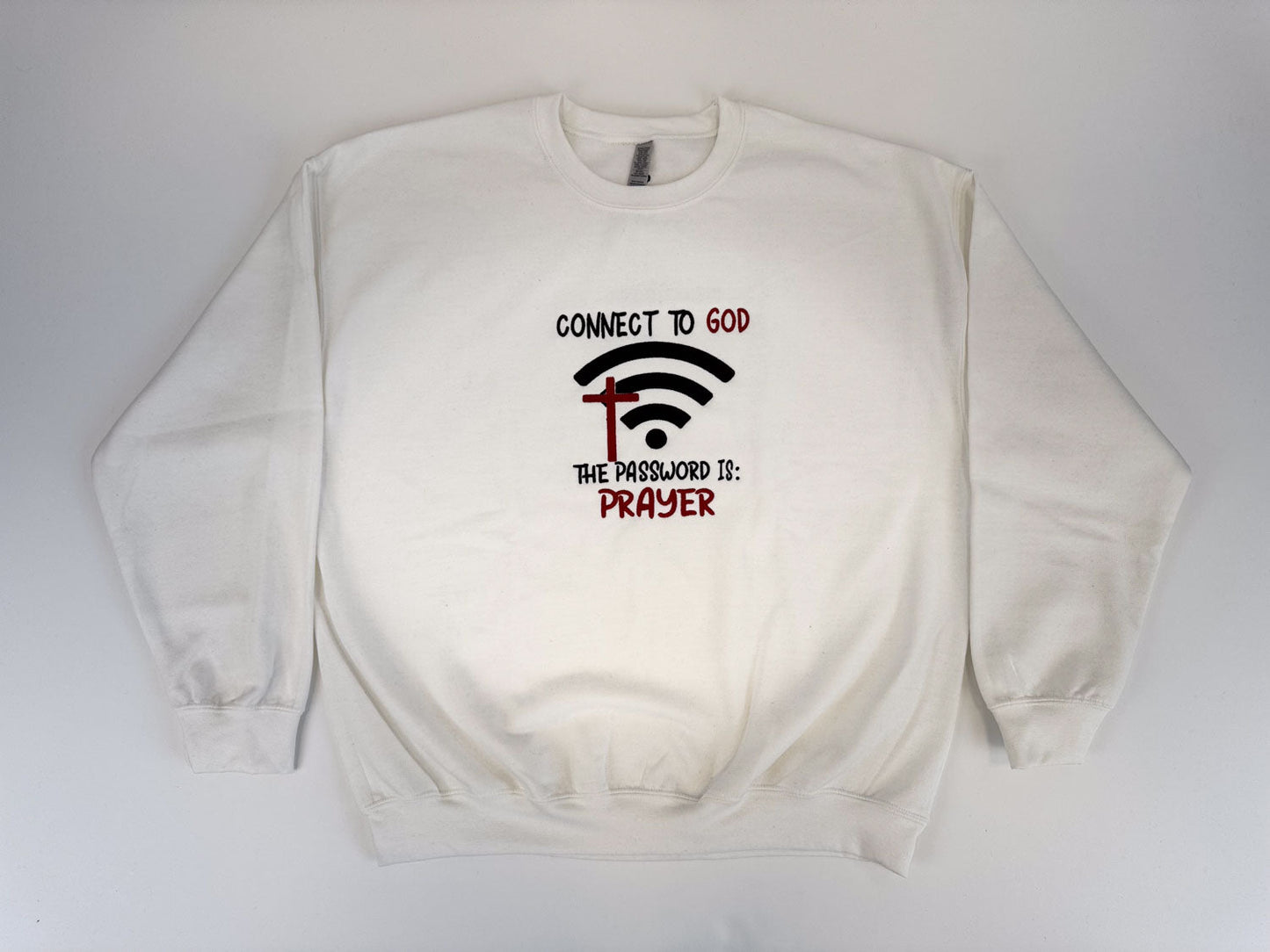 Connect to God Embroidered Sweatshirt - GOdCREATEd