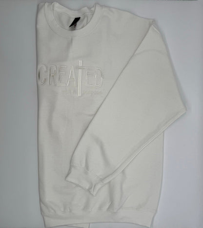 "Created with a Purpose" Embroidered Sweatshirt - GOdCREATEd
