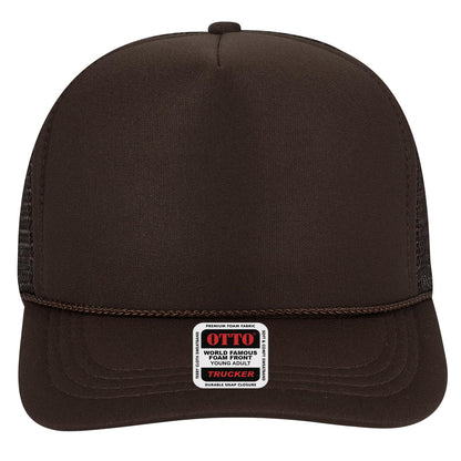 OTTO CAP 5 Panel High Crown Mesh Back Trucker Hat (Young Adult) - Parkerbuilt HQ