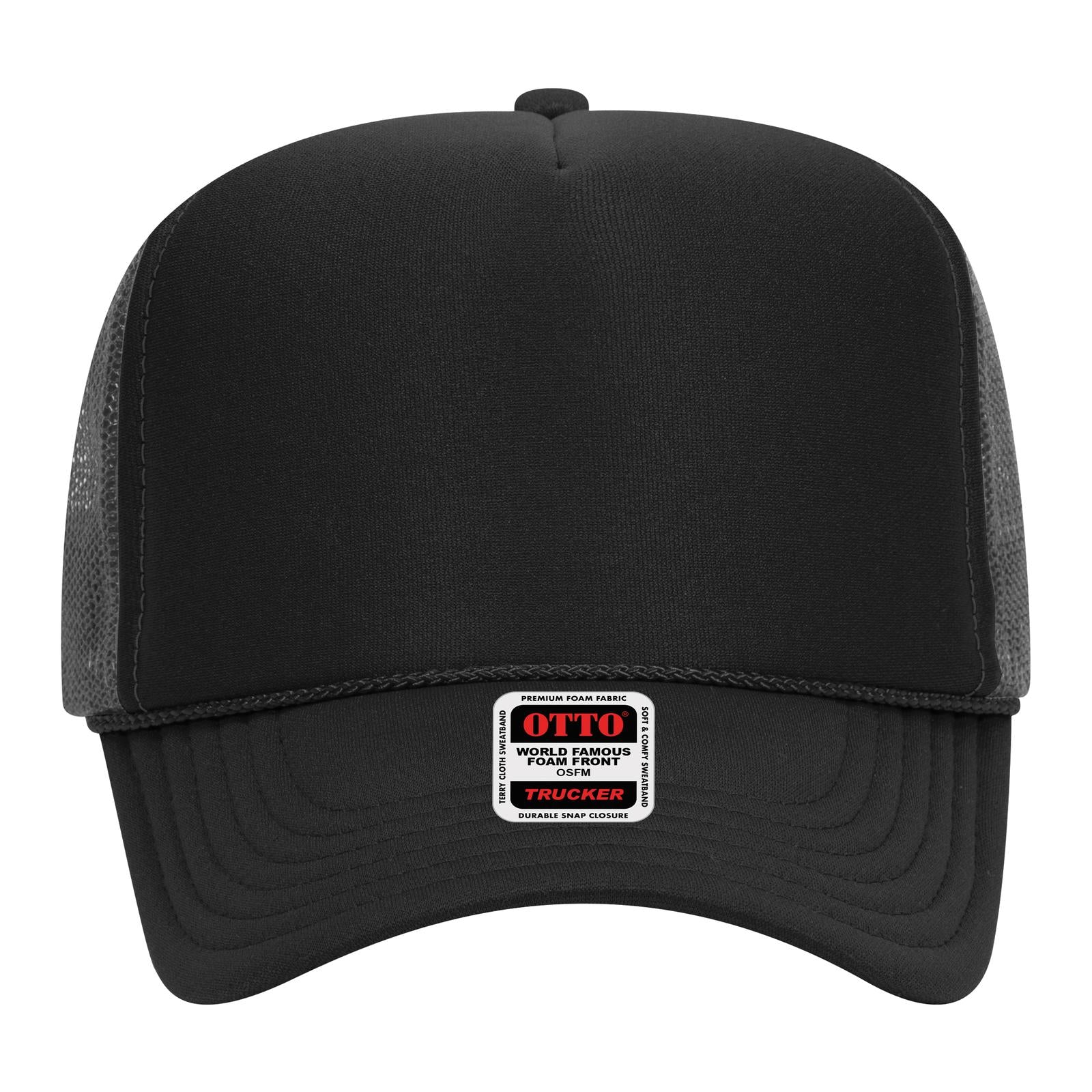 OTTO CAP 5 Panel High Crown Mesh Back Trucker Hat Adult - Parkerbuilt HQ