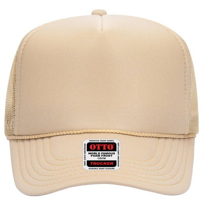 OTTO CAP 5 Panel High Crown Mesh Back Trucker Hat Adult - Parkerbuilt HQ