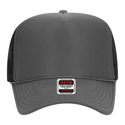 OTTO CAP 5 Panel High Crown Mesh Back Trucker Hat Adult - Parkerbuilt HQ
