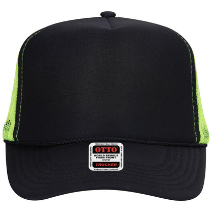 OTTO CAP 5 Panel High Crown Mesh Back Trucker Hat Adult - Parkerbuilt HQ