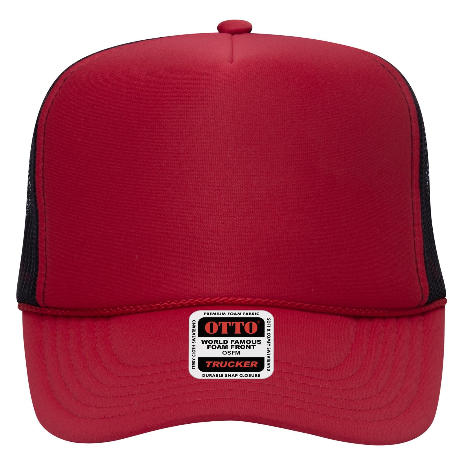 OTTO CAP 5 Panel High Crown Mesh Back Trucker Hat Adult - Parkerbuilt HQ
