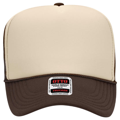 OTTO CAP 5 Panel High Crown Mesh Back Trucker Hat Adult - Parkerbuilt HQ
