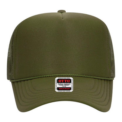 OTTO CAP 5 Panel High Crown Mesh Back Trucker Hat Adult - Parkerbuilt HQ