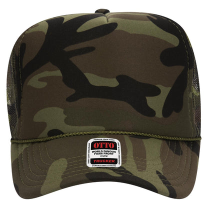 OTTO CAP 5 Panel High Crown Mesh Back Trucker Hat Adult - Parkerbuilt HQ