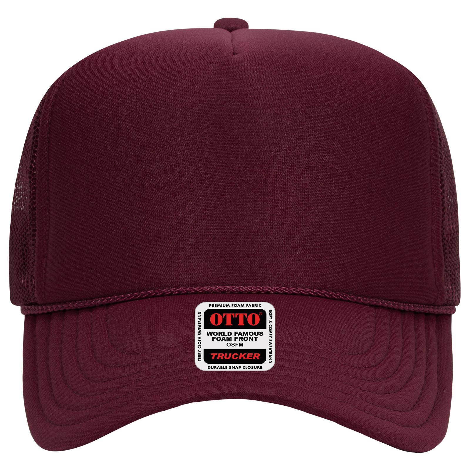 OTTO CAP 5 Panel High Crown Mesh Back Trucker Hat Adult - Parkerbuilt HQ