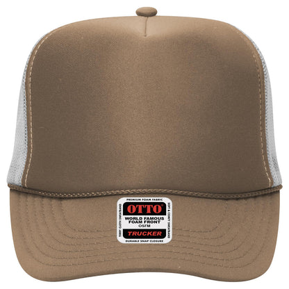 OTTO CAP 5 Panel High Crown Mesh Back Trucker Hat Adult - Parkerbuilt HQ
