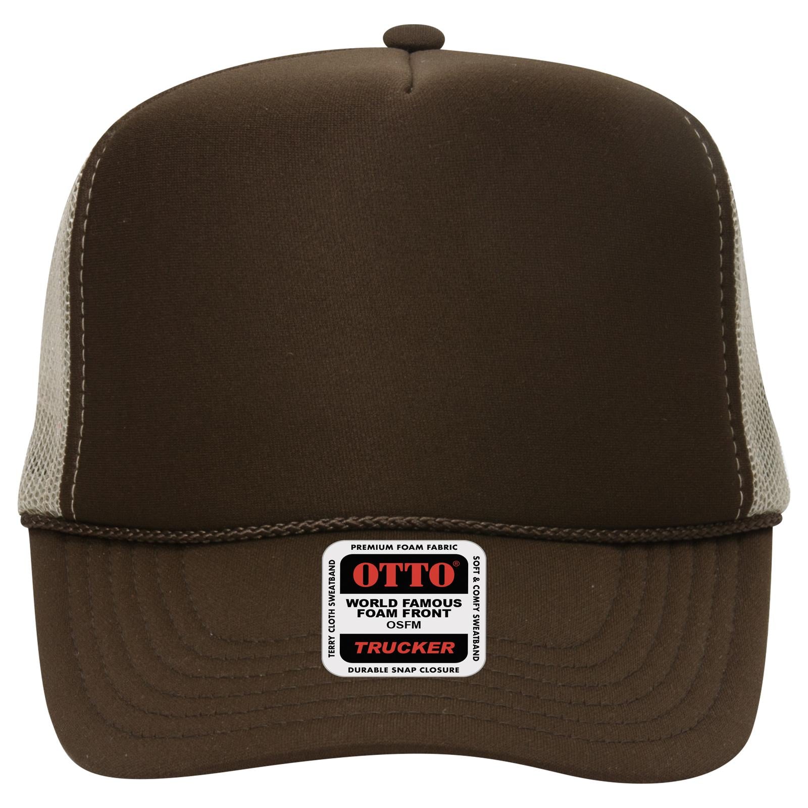 OTTO CAP 5 Panel High Crown Mesh Back Trucker Hat Adult - Parkerbuilt HQ